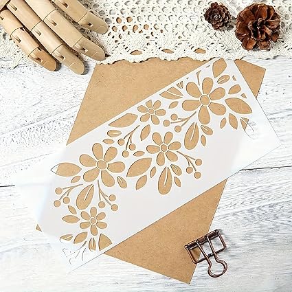 flower painting stencil for home decor