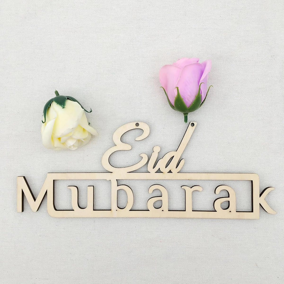 Cliths Eid Mubarak Wooden Sign Ramadan Table Decor Islamic Home Decoration Happy Eid Wall Art