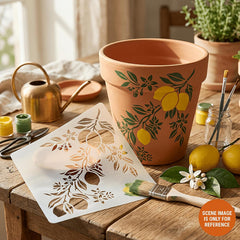 reusable amalfi lemon stencil for wall painting