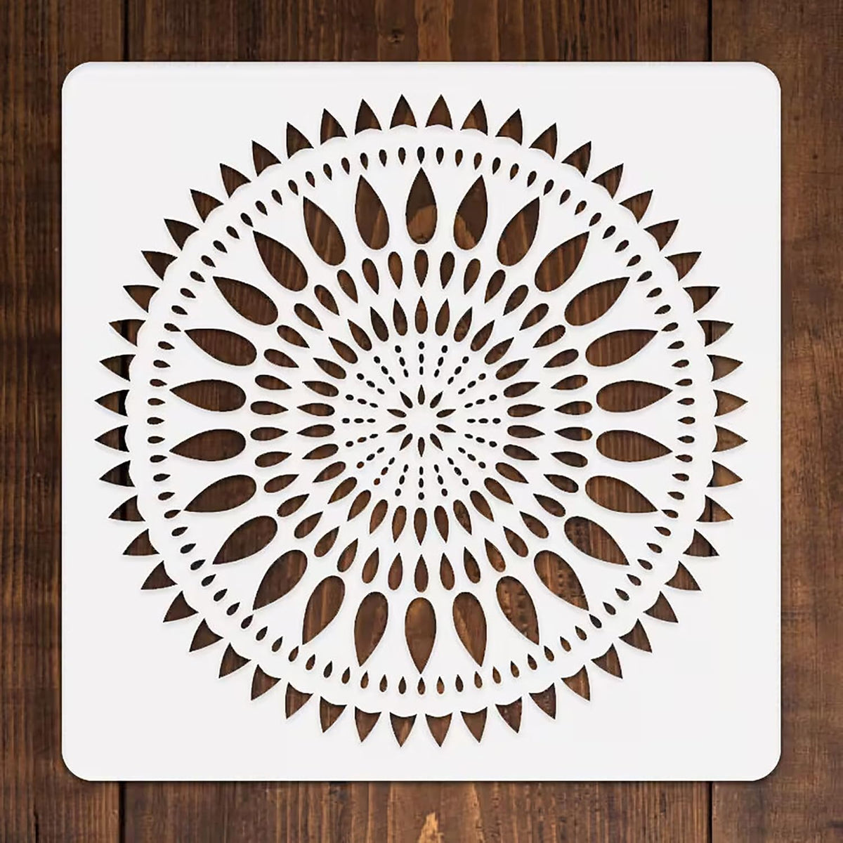 Square PET Mandala Painting Stencil for DIY Art & Craft, Reusable Template, Pack of 1, Cliths