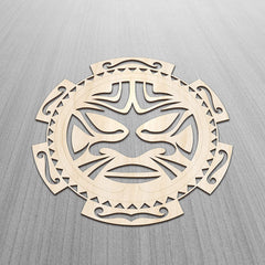 American Elm Tribal Wooden Wall Art Abstract Cultural Design in Birch Plywood, Rustic Decor for Living Room & Office