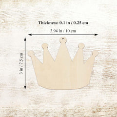 Wooden crown shape with measurements on a wooden background