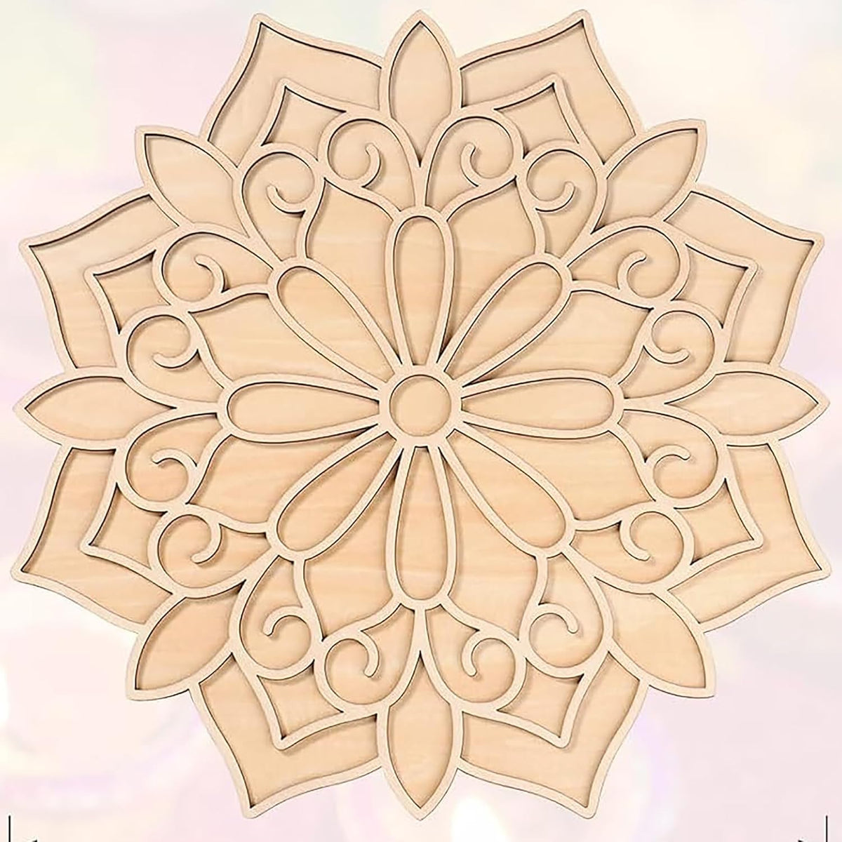 Cliths Wooden Rangoli Cutout Mandala Design DIY Diwali Decoration MDF Craft Base for Painting Indian Wall Art