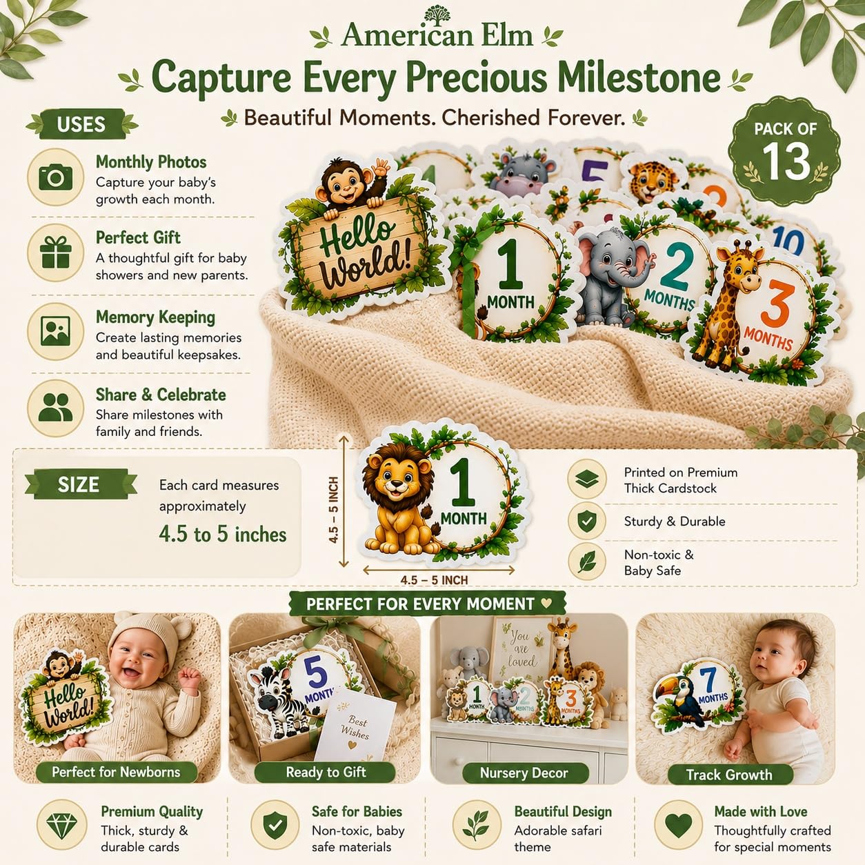 newborn keepsake milestone cards