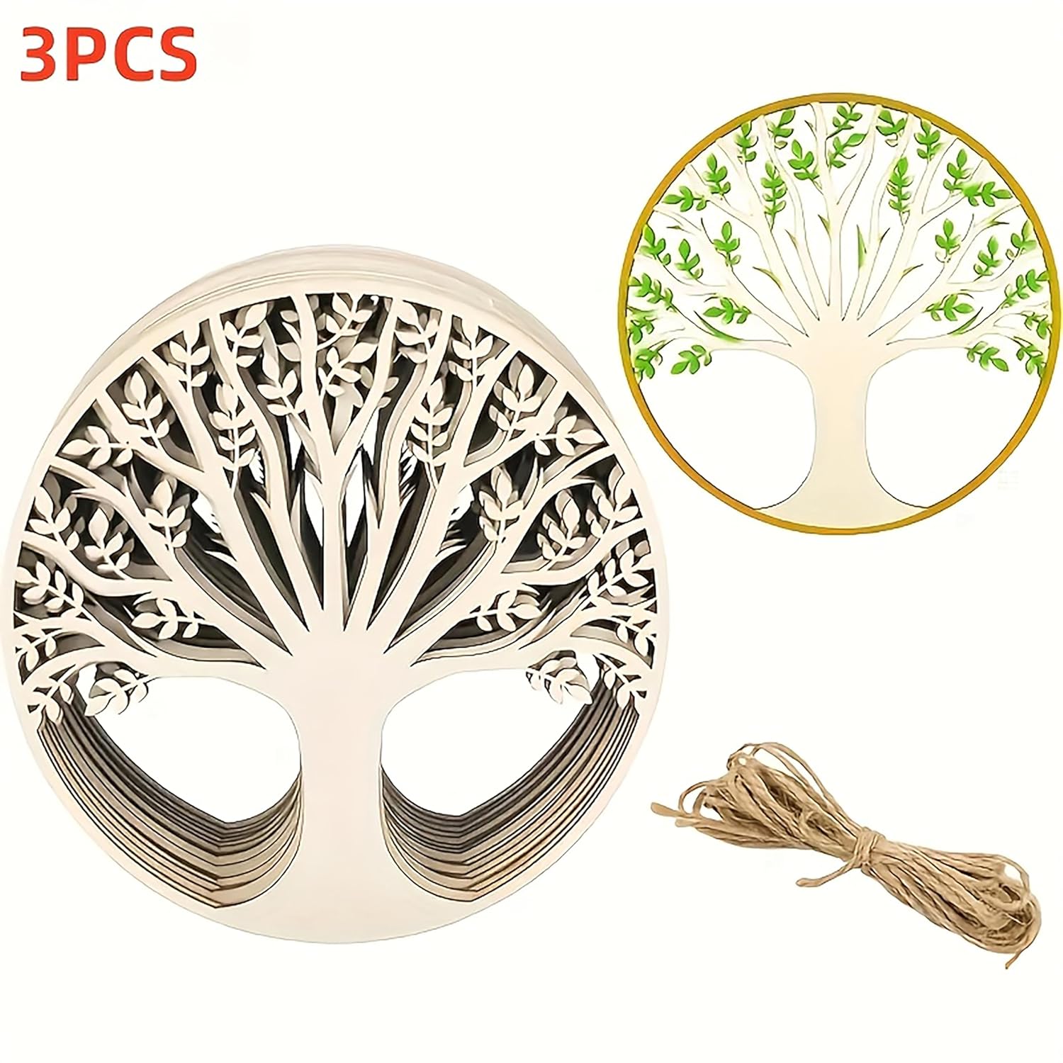 Tree-shaped cutout with string, suitable for crafts or decoration.