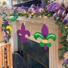 American Elm 10 Pcs Wooden Mardi Gras Ornaments to Paint, DIY Blank Unfinished Wood Discs Ornament for Crafts