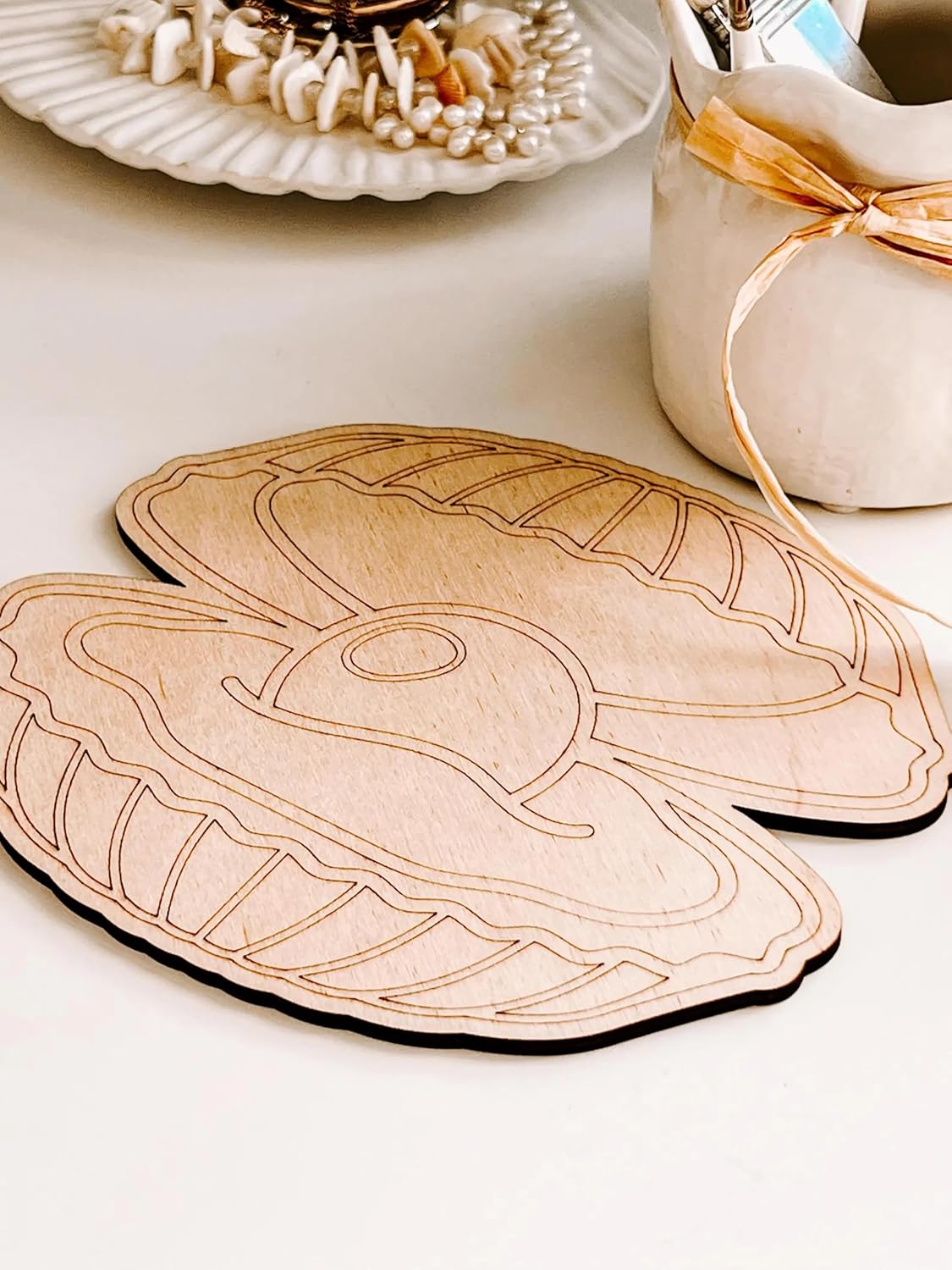 Buy 5 Piece Wooden Shell Craft Set MDF Coloring Shapes on cliths – Cliths