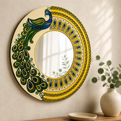 peacock mdf mirror wall art
