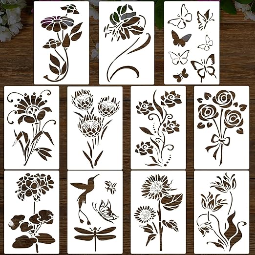 flower stencil diy
