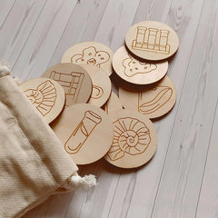 Cliths Science Themed Wooden Memory Game 26 Piece Educational Toy (13 Pairs) Montessori Learning Puzzle for Toddlers