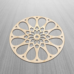 American Elm Mandala Wall Art Floral Circular Design Rustic Petal Motif Wall Decor for Home