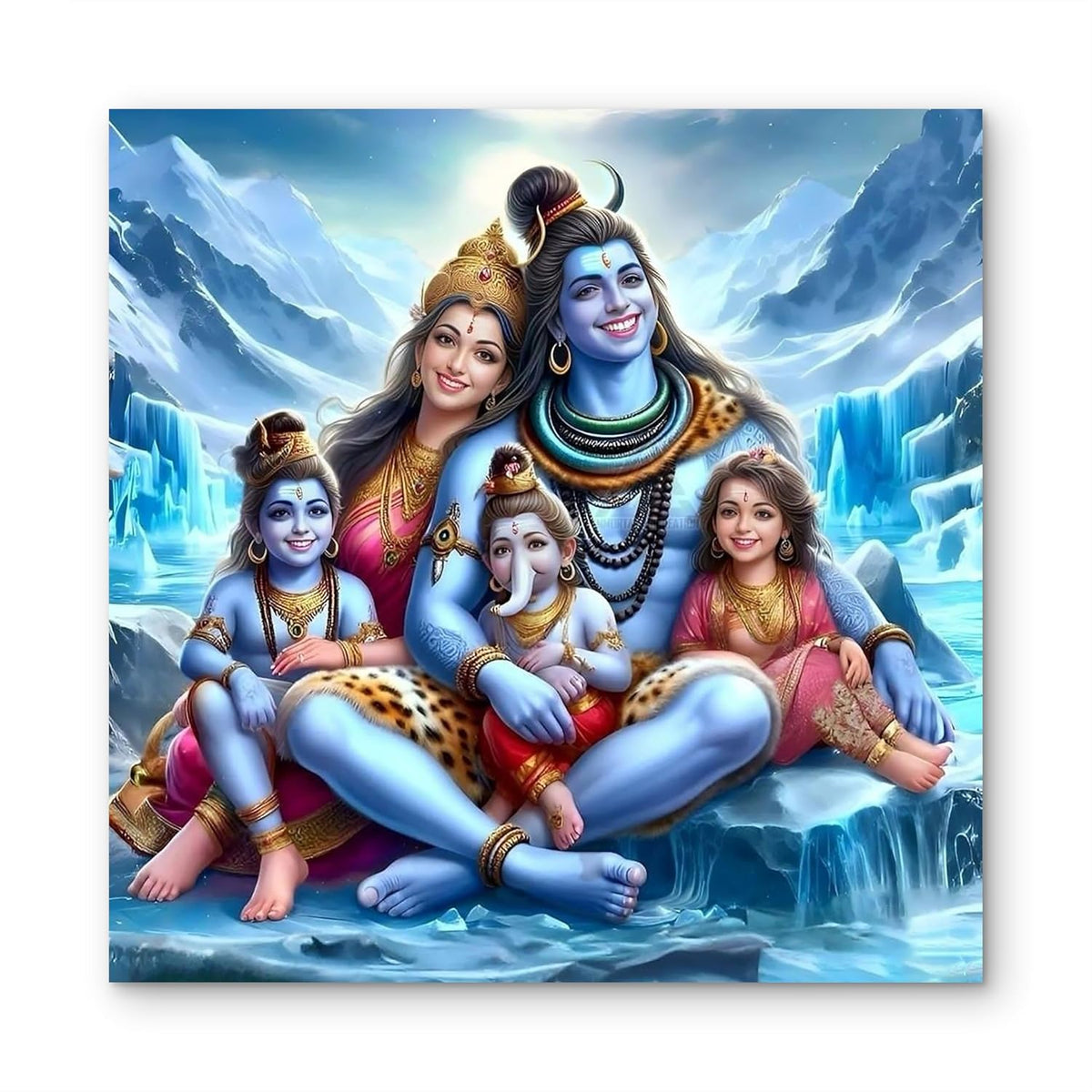 lord shiva family wall art