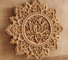 wooden mandala wall decor ready to hang