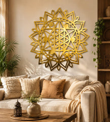 sacred geometry mandala decor, round wall hanging, geometric