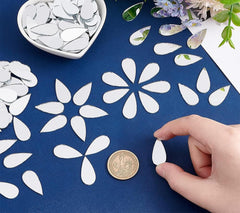 Cliths 150 Pcs Teardrop Shape Acrylic Mirror Tiles Non Adhesive for Wall Kids DIY Craft Project Decoration