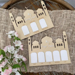 Cliths My First Ramadan Fasting Tracker Wooden Kids Chart DIY Paintable Islamic Gift Eid Decor Children's Activity