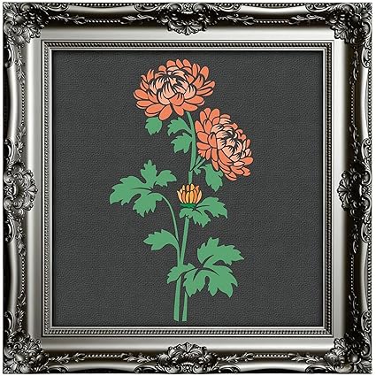 Reusable Chrysanthemum Flower Stencil designed for wall painting,