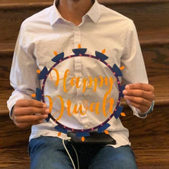 Cliths Happy Diwali Wreath Cutout Unfinished Decor DIY Craft Kit Festival Door Hanger Happy Diwali Gift Kids Activity Indian Home Decor