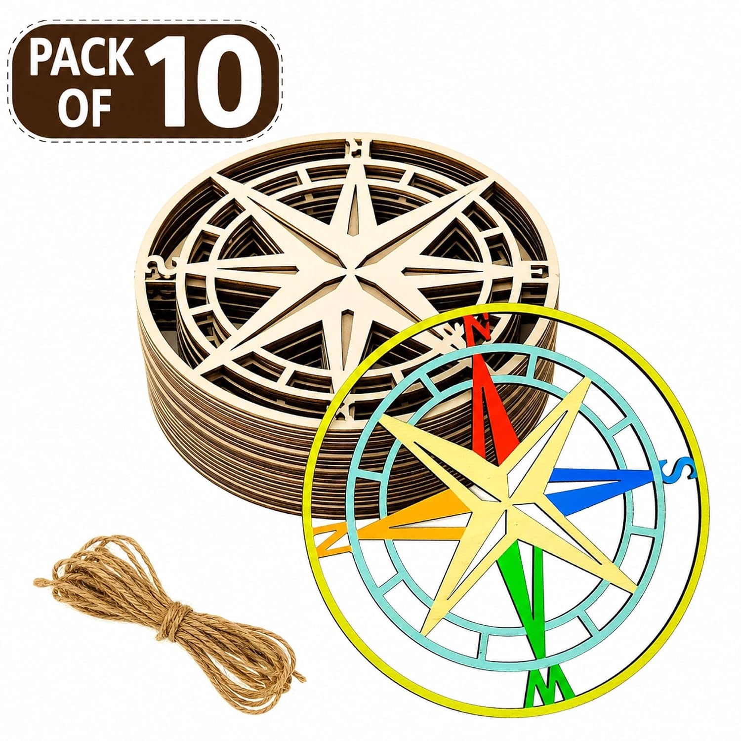 compass shape MDF craft base