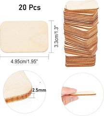 Cliths 20 Pcs Wood Linking Rings for DIY Jewelry Crafts Rectangle Wood Frames Craft Supplies