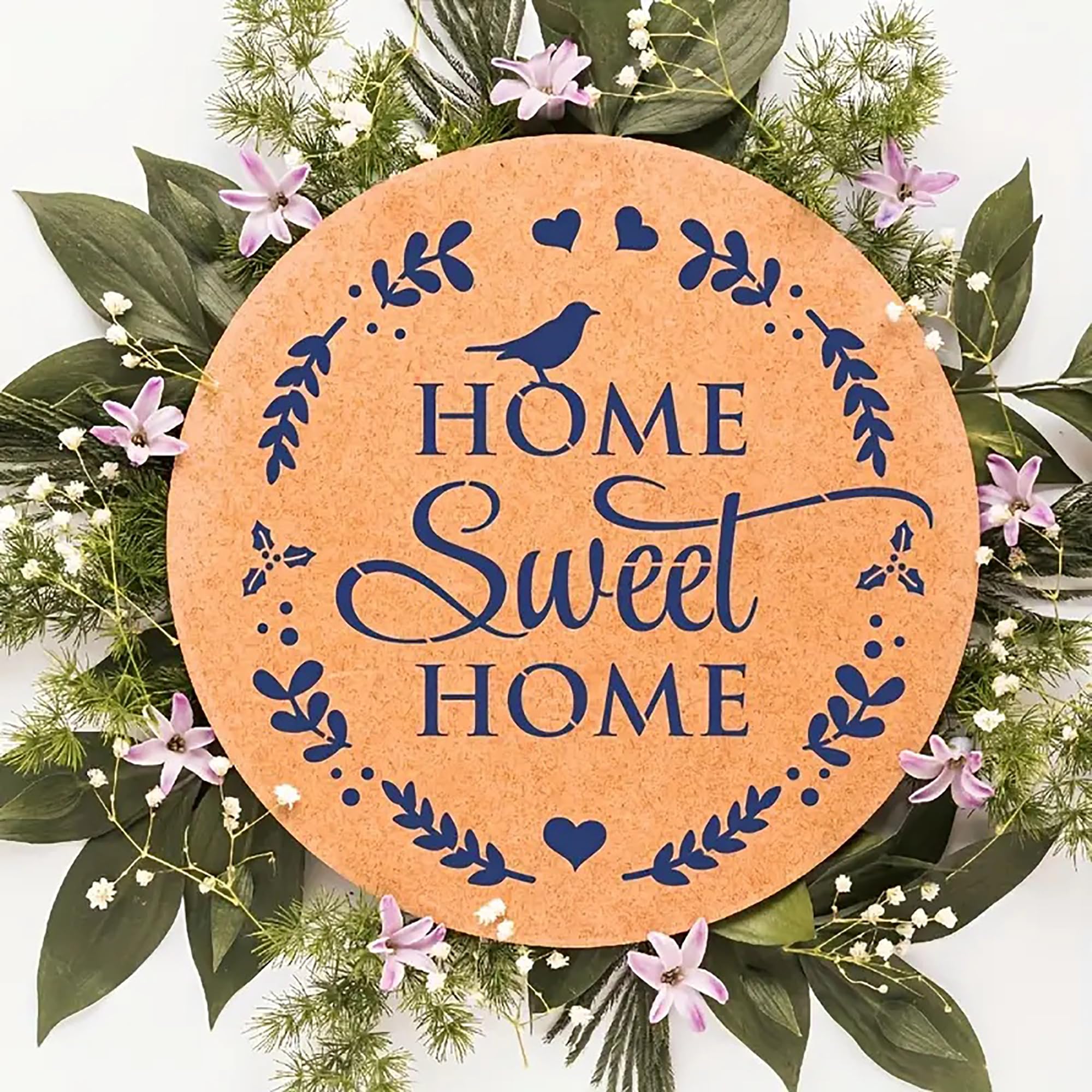 inspirational quote wall stencil home sweet home design
