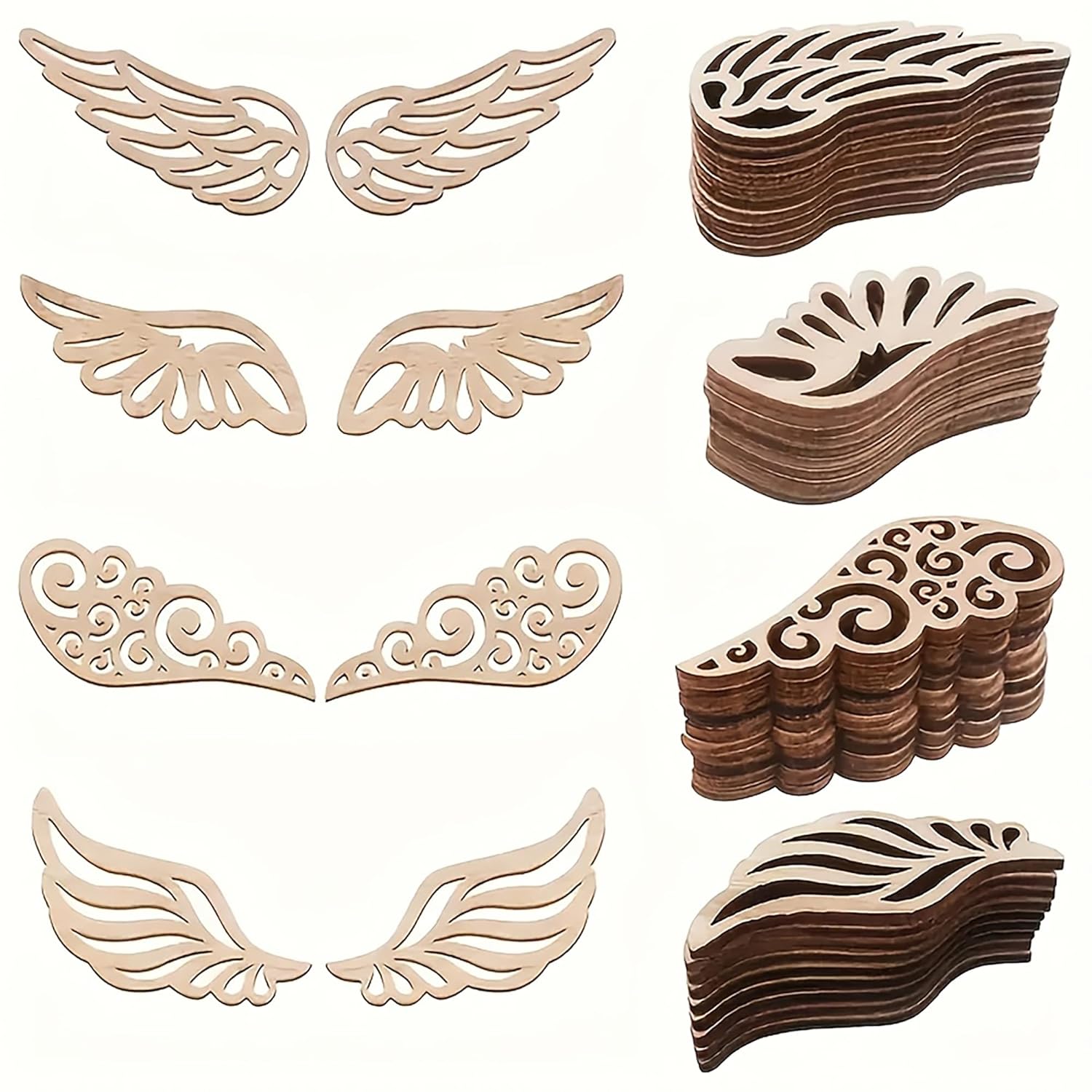 wooden angel wing hanging decor for home