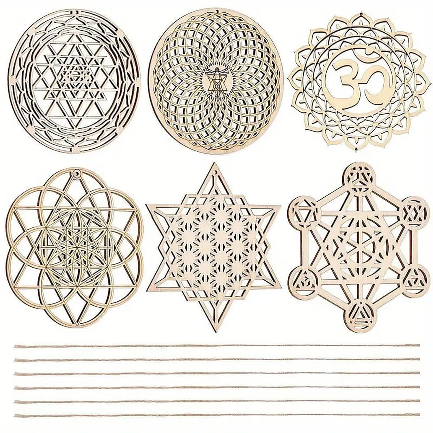 wooden sacred geometry wall art