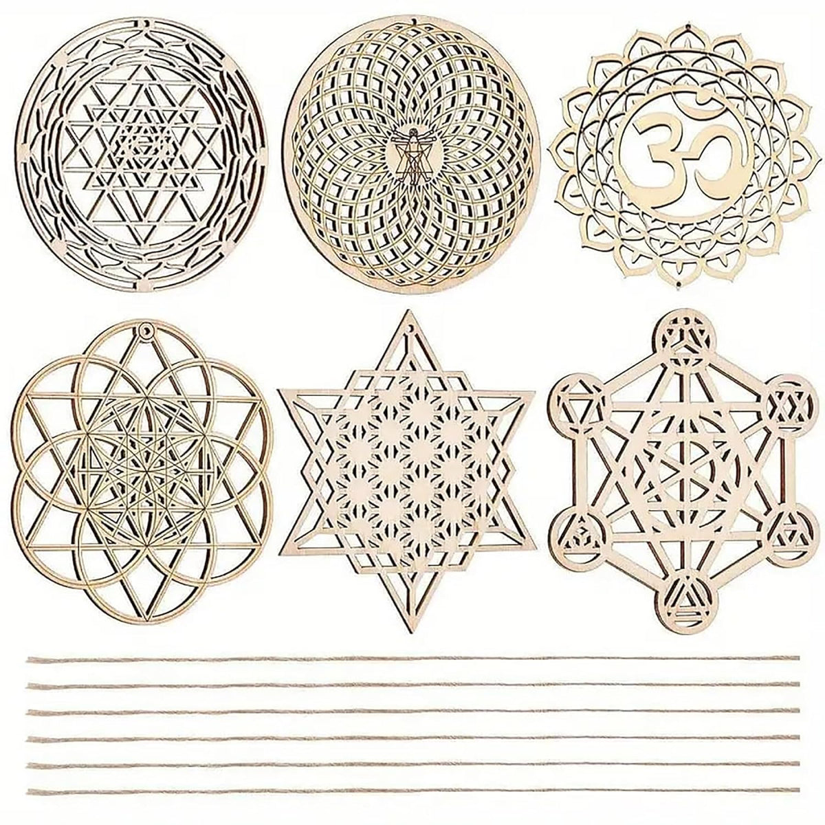 wooden sacred geometry wall art