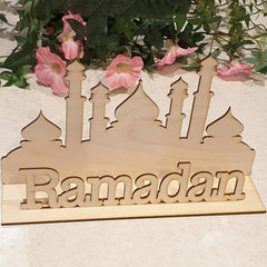Cliths Wooden Ramadan Decoration Set Eid Table Decor & DIY Craft for Kids Islamic Decorations Ramadan Mubarak Gift