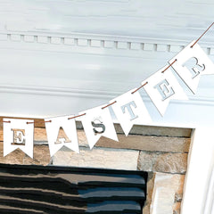 Cliths Happy Easter Wooden Banner Garland Rustic Farmhouse Sign for Spring Home Decor Party Decorations