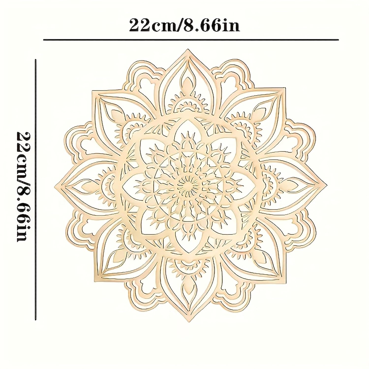 floral mandala carved wooden panel