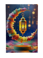 Cliths Islamic Moon Metal Wall Art Ramadan Eid Decor Aluminum Moon Muslim Home Office Decoration