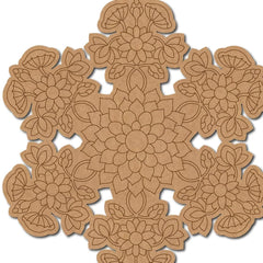 Decorative brown paper cutouts with floral patterns on a white background