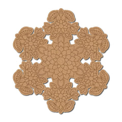 Decorative brown paper doily with floral patterns on a white background