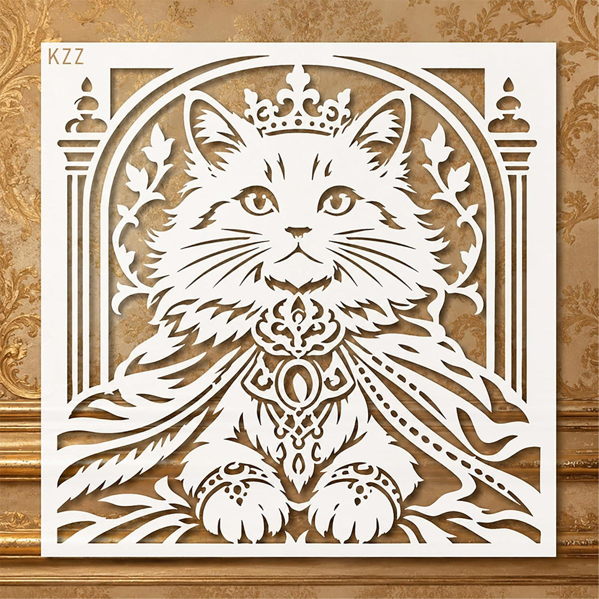 reusable royal cat painting stencil for diy crafts