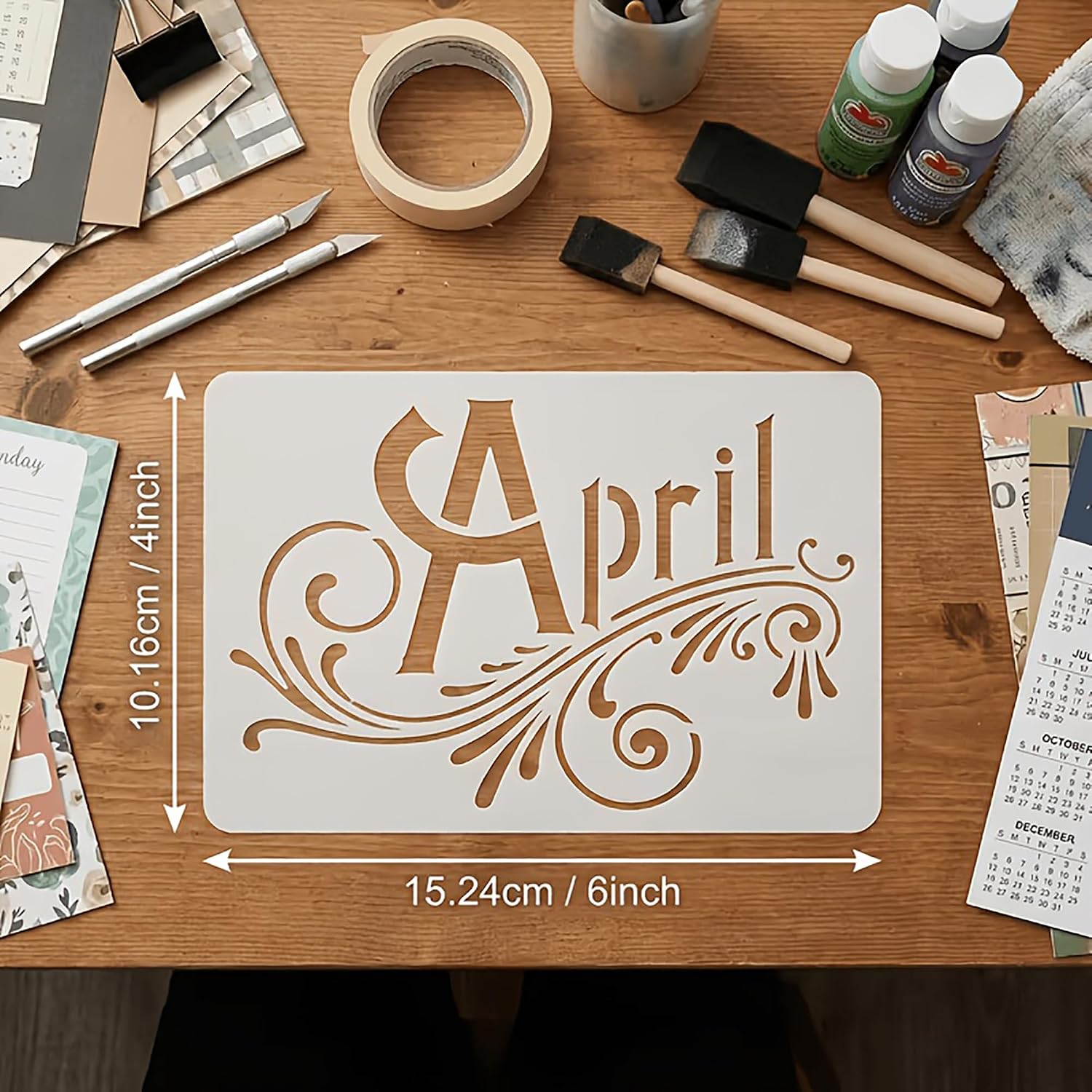 monthly name calligraphy stencil