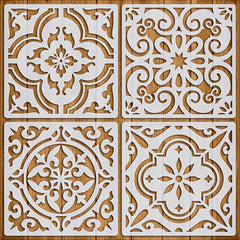 square pet stencil for tile pattern painting
