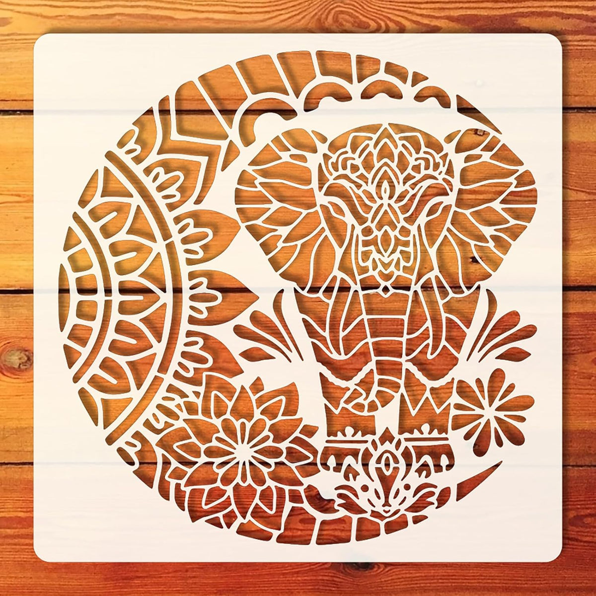 elephant mandala stencil 6 inch for diy art
