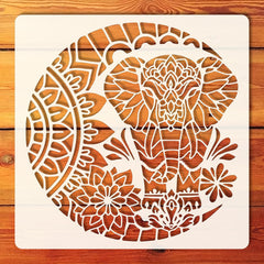 elephant mandala stencil 6 inch for diy art

