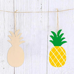 Cliths Pack of 10 Pineapple Shaped Wood Cutouts DIY Craft Blanks Wooden Pineapple Tags for Home Decoration