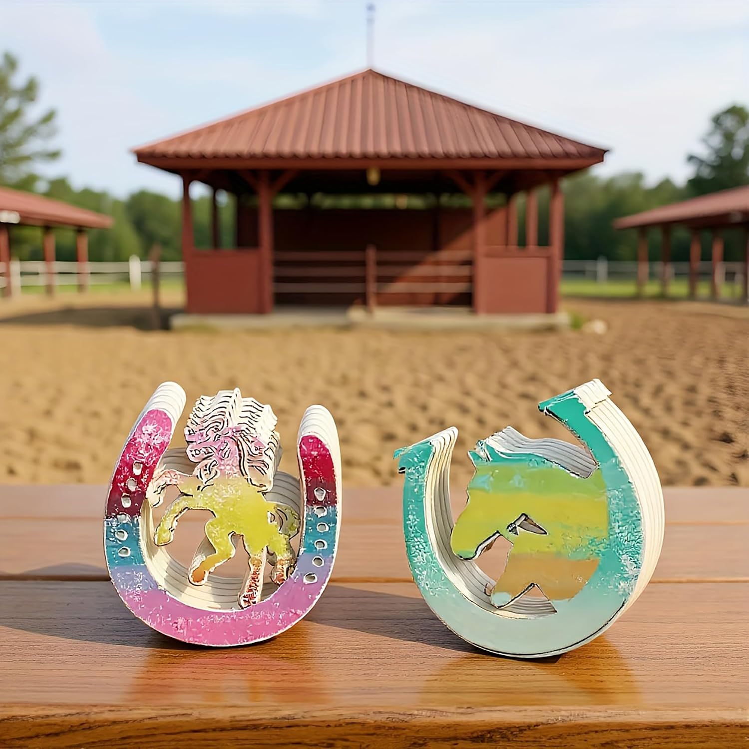 laser cut horseshoe wood shape for diy crafts