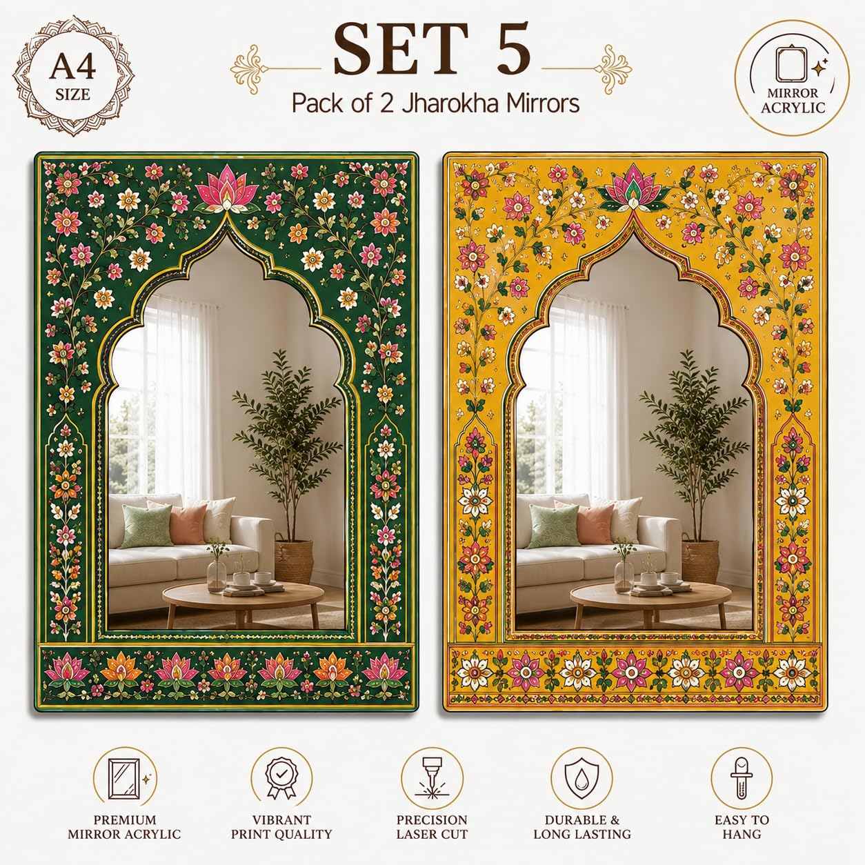 Jharokha Mirror Wall Hanging for Living Room