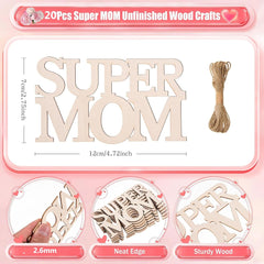 super mom unfinished wood gift tags