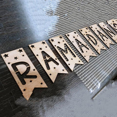 Cliths Eid Ramadan Mubarak Wooden Banner Islamic Wall Decor Hanging Letters Eid Home Decoration Muslim Festival