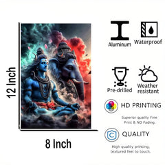 Decorative panel with神像 design, size 12x8 inch, featuring waterproof, pre-drilled, weather-resistant, HD printing, and high-quality quality attributes.