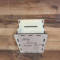 Cliths Wooden Piggy Bank Money Box for Kids & Adults Handmade Saving Cash Storage Box Ideal Birthday Gift