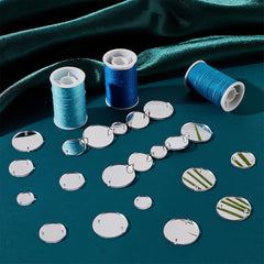 Cliths Pack of 150 Flat Round Acrylic Mirror Sew on Rhinestone Garments Accessories 2-Hole for DIY Craft(Non Adhesive)
