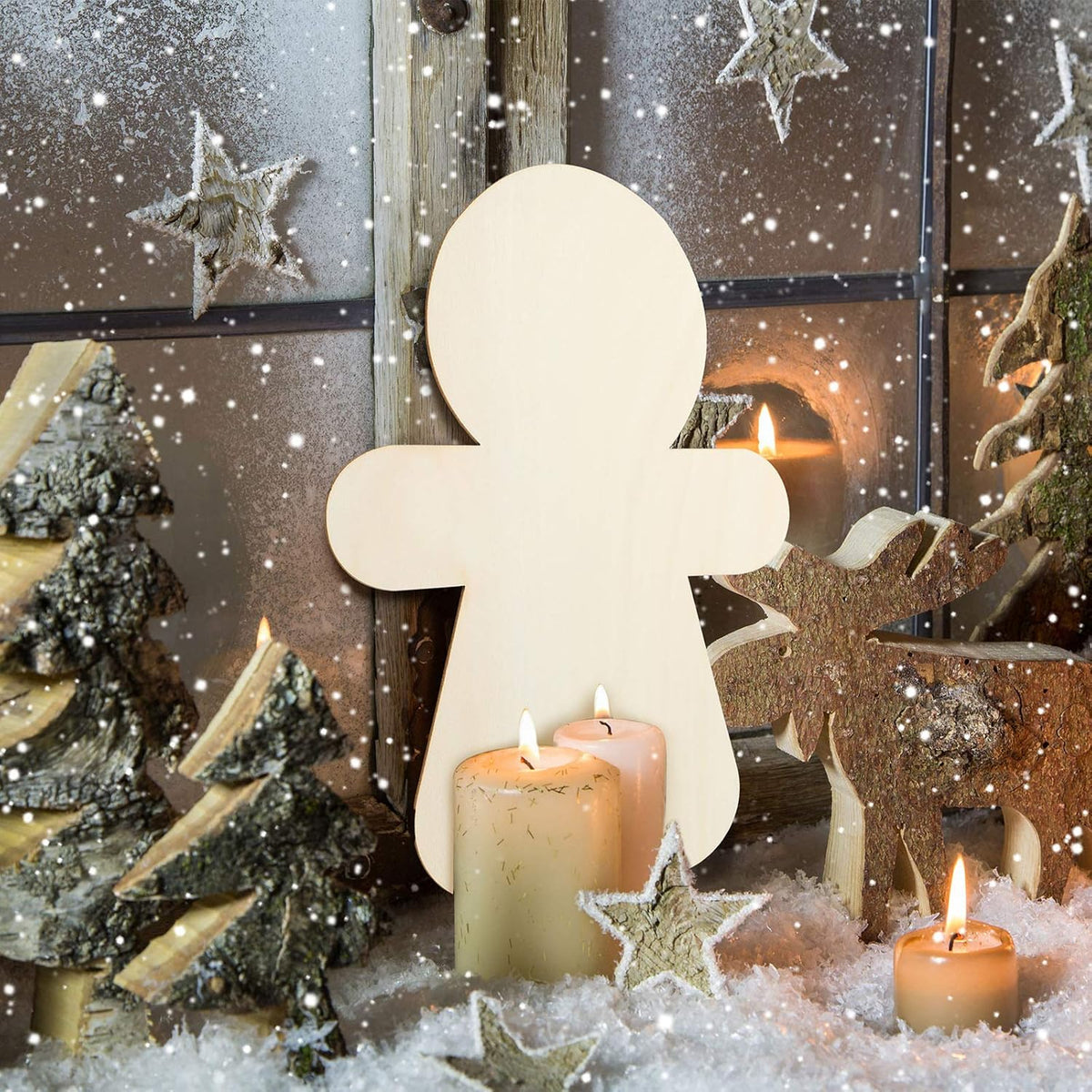 Wooden gingerbread man Christmas decorations