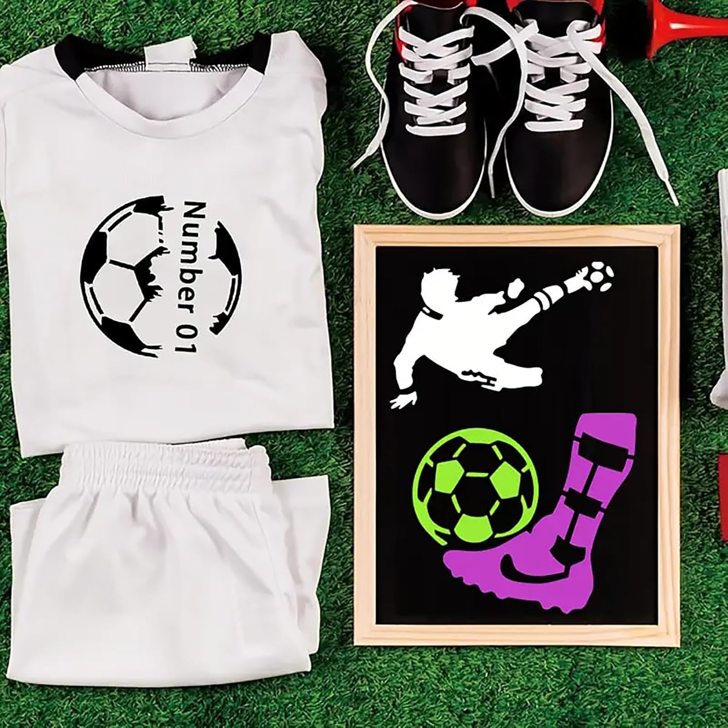 trophy and player stencils