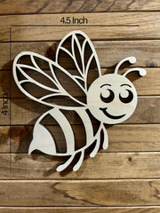 Cliths 10 Pcs Wooden Honey Bee Cutout for DIY Painting Craft Kids Wall Decor, Home Decoration, School Projects, Art and Craft Activity